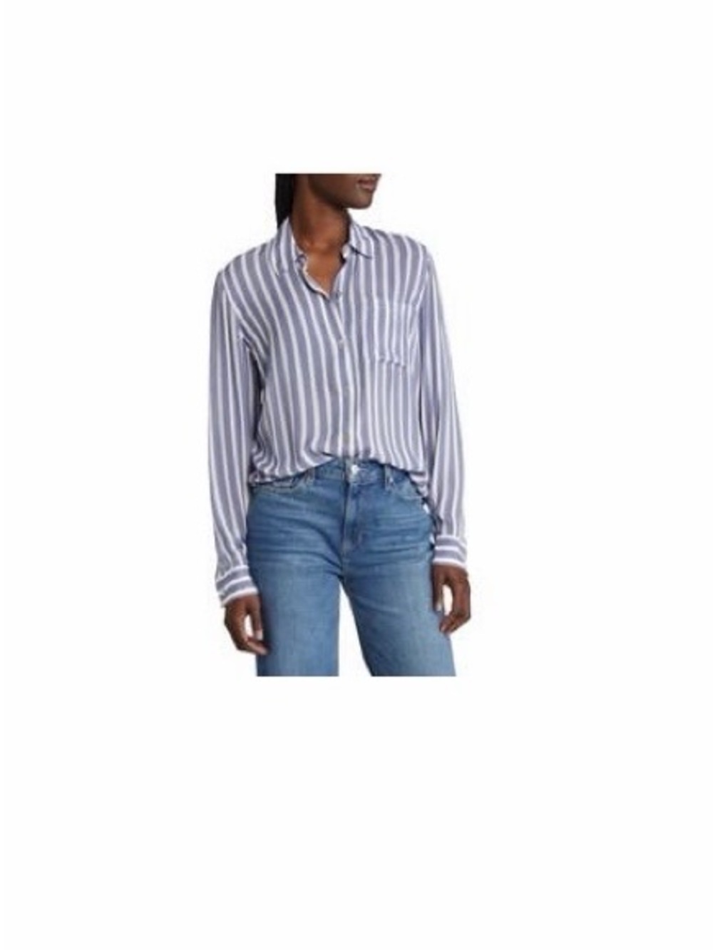 Rails Blue and White Striped Button-Down Shirt